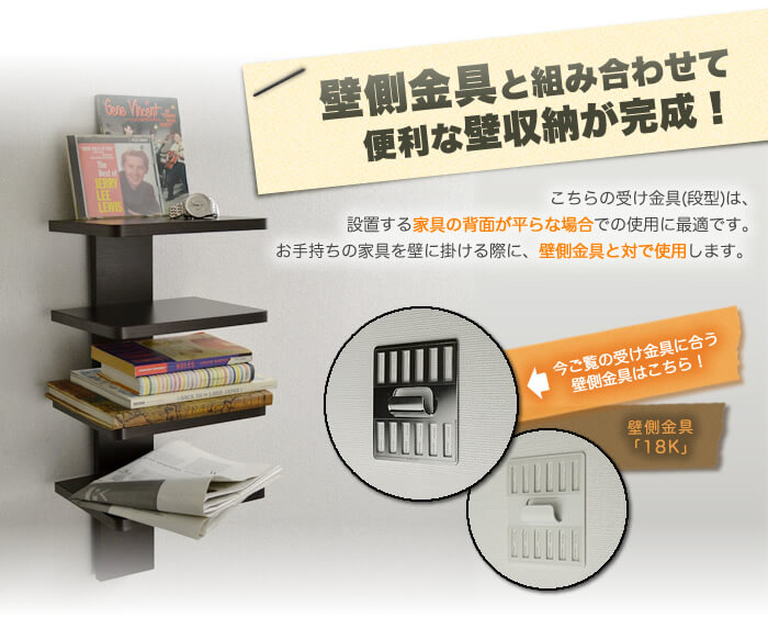 使用する道具は家庭用のホッチキス。これで金具を壁掛けします。