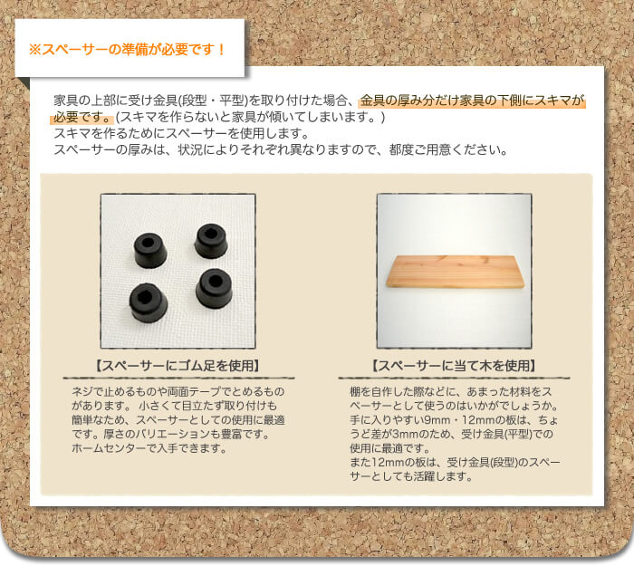 壁掛け設置時の注意事項