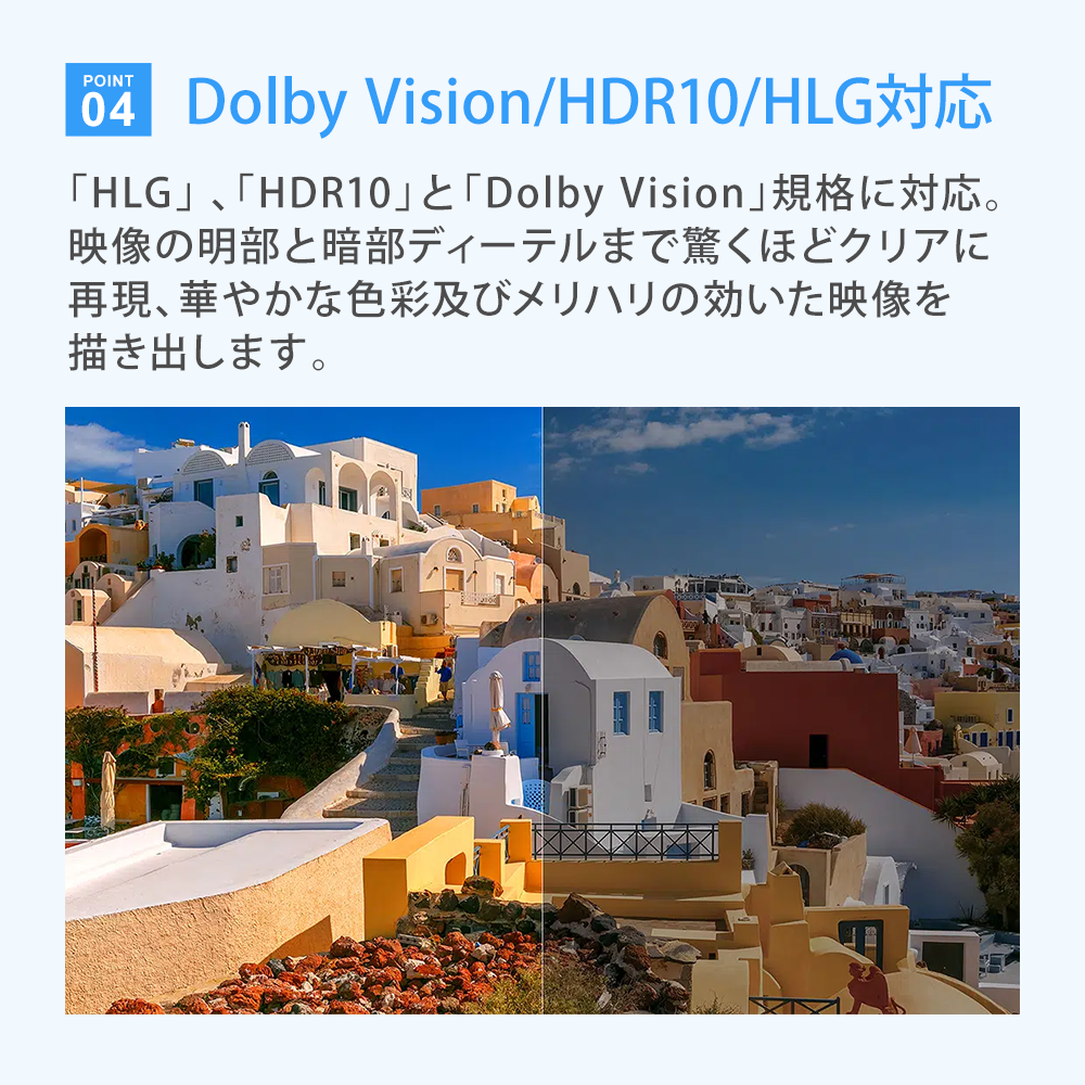 DolbyVision/HDR10/HLG対応