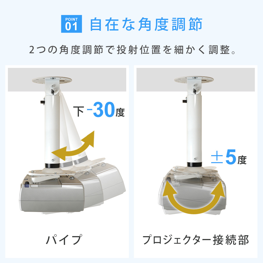 自在な角度調節