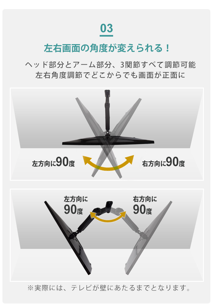 TVセッターアドバンスUD512SS左右角度調節機能