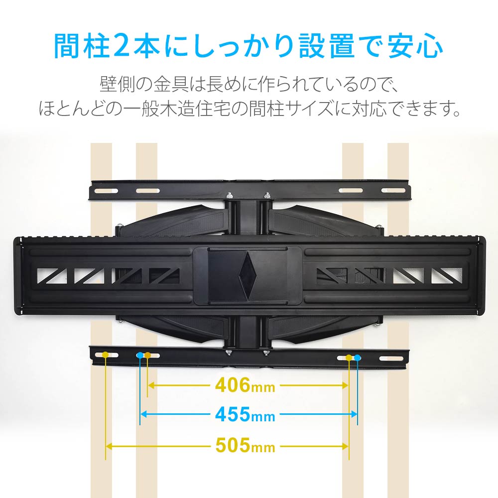 間柱2本にしっかり設置