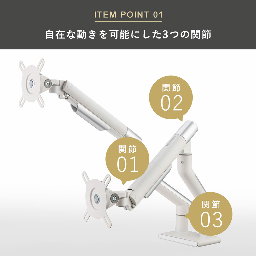 自在な動きを可能にした3つの関節