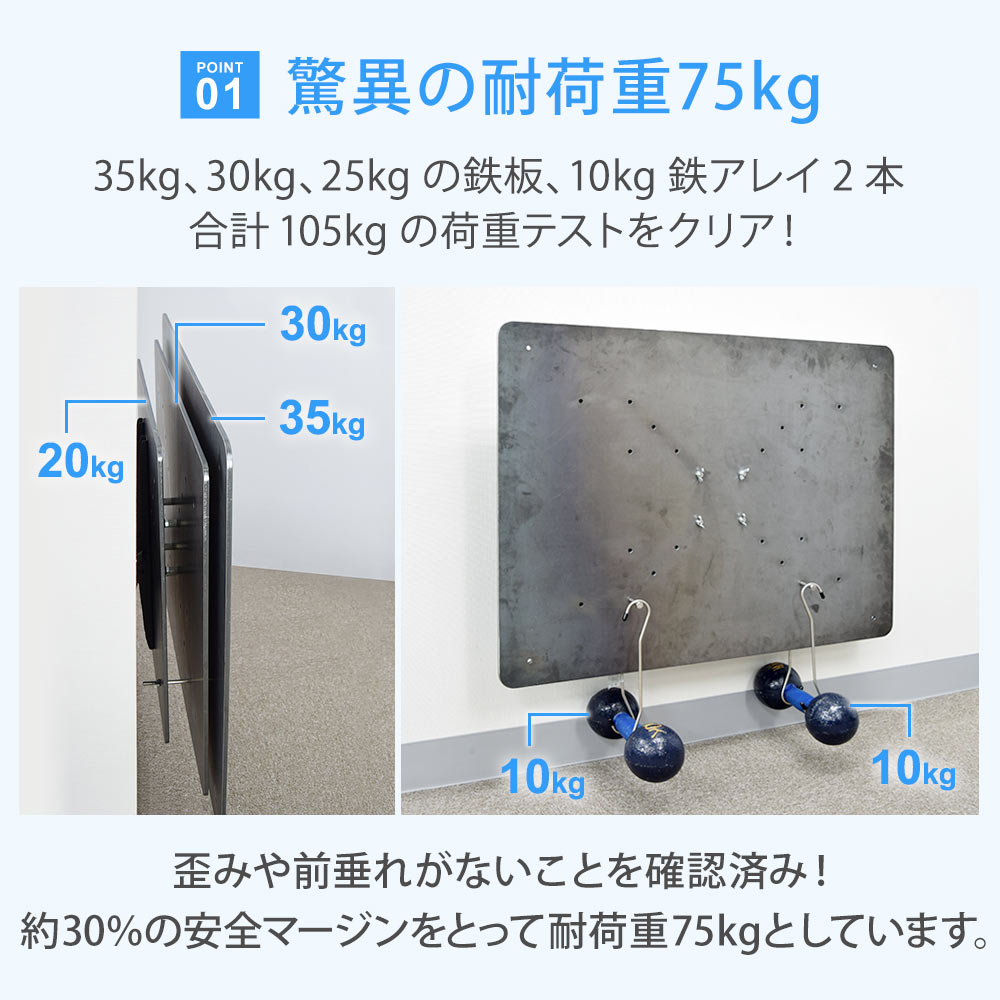 驚異の耐荷重75kg