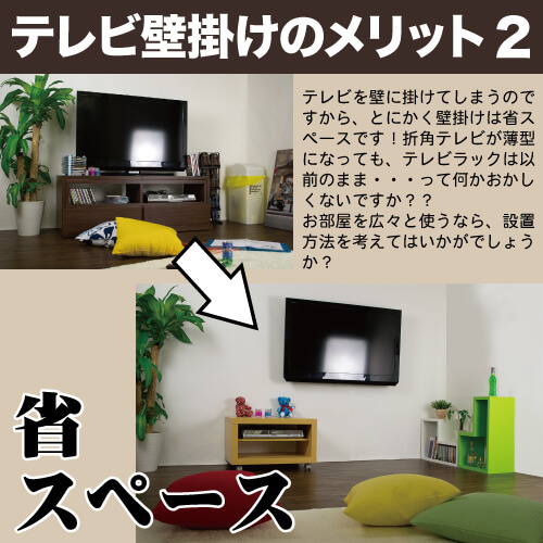 壁掛けテレビのメリット2　省スペース性