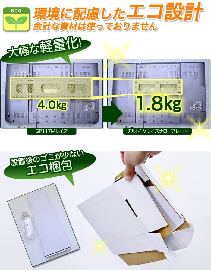 大幅な軽量化も、強度や機能はバッチリ。環境に配慮した設計です